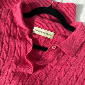 Fairway & Greene Vibrant Pink V-Neck Sweater